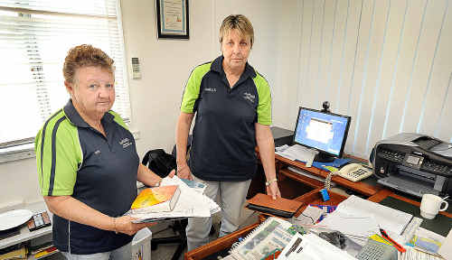 Dontors Hospitality and Cleaning Supplies owners Chris Evans and Janelle Paddison set about the task of cleaning up the mess left behind following a second vandal attack. Dontors Hospitality and Cleaning Supplies owners Chris Evans and Janelle Paddison set about the task of cleaning up the mess left behind following a second vandal attack.